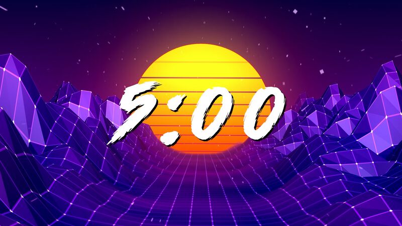 Retrowave Geomountains Countdown